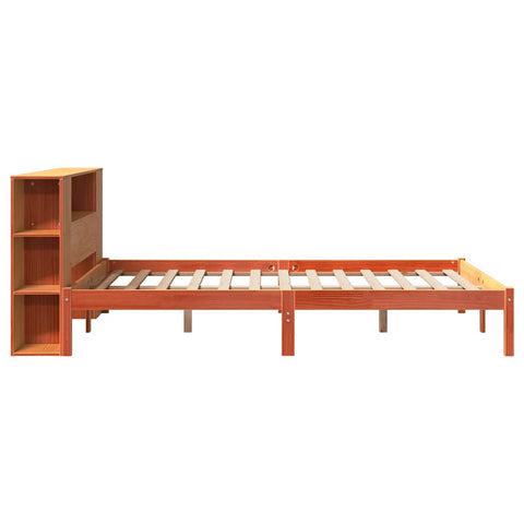 vidaXL Bookcase Bed without Mattress Wax Brown 140x200 cm Solid Wood Pine