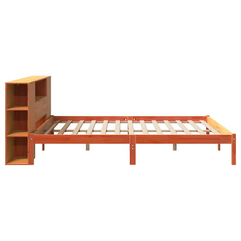 vidaXL Bookcase Bed without Mattress Wax Brown 200x200 cm Solid Wood Pine