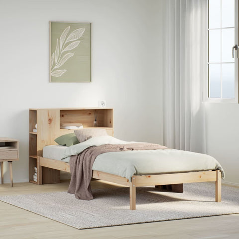 vidaXL Bookcase Bed without Mattress 75x190 cm Small Single Solid Wood Pine