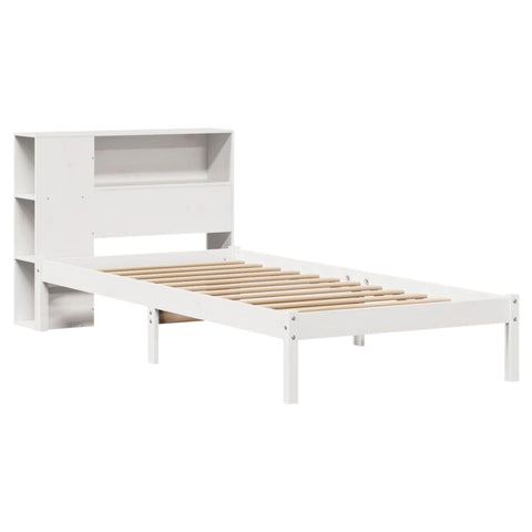 vidaXL Bookcase Bed without Mattress White 90x190 cm Single Solid Wood Pine