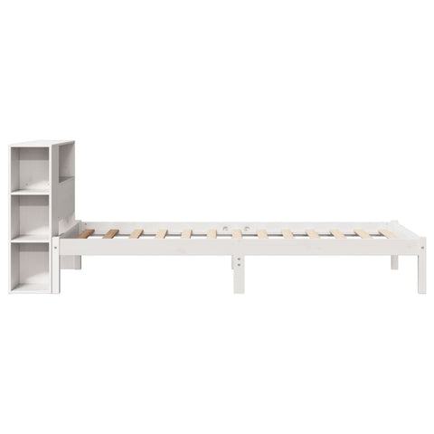 vidaXL Bookcase Bed without Mattress White 90x190 cm Single Solid Wood Pine