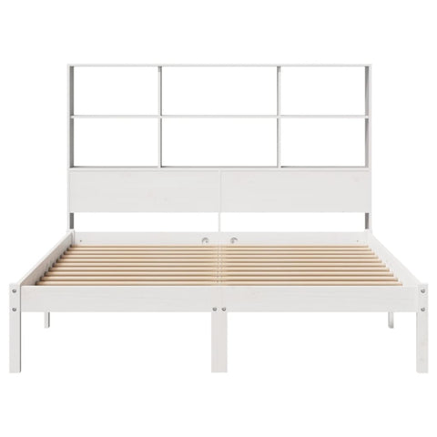 vidaXL Bookcase Bed without Mattress White 120x190 cm Small Double Solid Wood Pine
