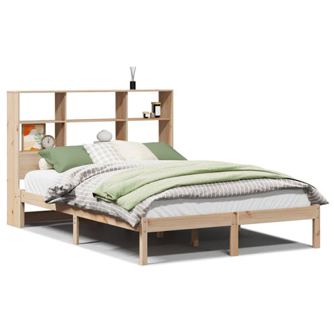 vidaXL Bookcase Bed without Mattress 140x190 cm Solid Wood Pine