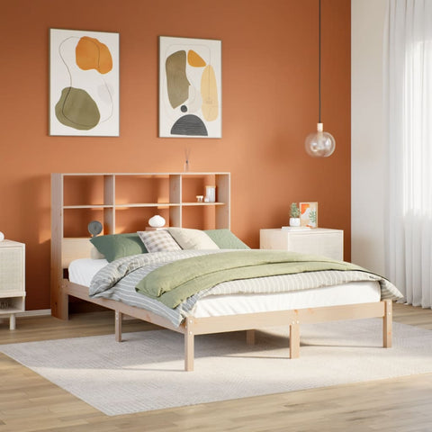 vidaXL Bookcase Bed without Mattress 140x190 cm Solid Wood Pine