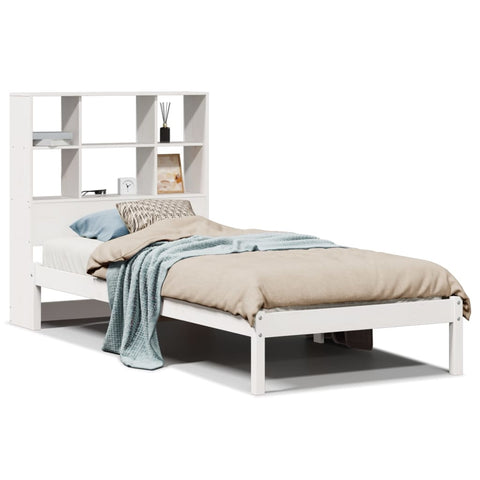 vidaXL Bookcase Bed without Mattress White 90x200 cm Solid Wood Pine