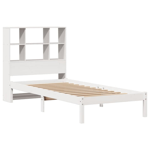 vidaXL Bookcase Bed without Mattress White 90x200 cm Solid Wood Pine