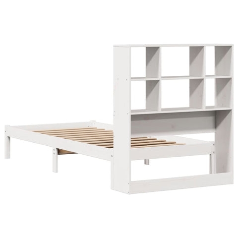 vidaXL Bookcase Bed without Mattress White 90x200 cm Solid Wood Pine
