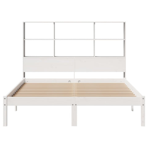 vidaXL Bookcase Bed without Mattress White 160x200 cm Solid Wood Pine