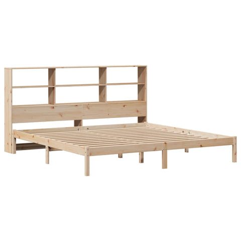 vidaXL Bookcase Bed without Mattress 180x200 cm Super King Solid Wood Pine