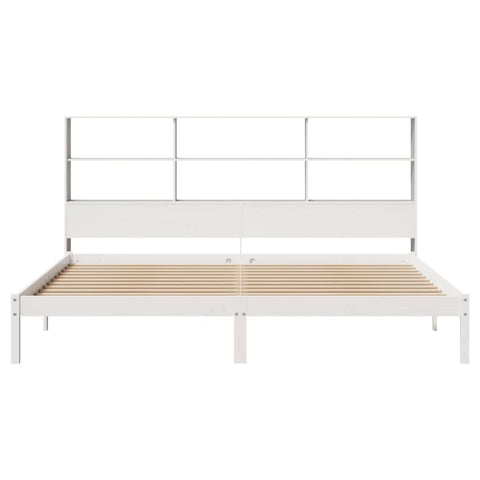 vidaXL Bookcase Bed without Mattress White 180x200 cm Super King Solid Wood Pine