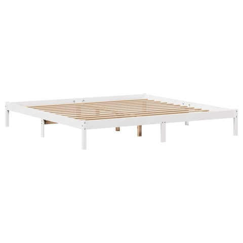 vidaXL Bookcase Bed without Mattress White 180x200 cm Super King Solid Wood Pine
