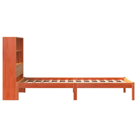 vidaXL Bookcase Bed without Mattress Wax Brown 90x200 cm Solid Wood Pine