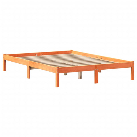 vidaXL Bookcase Bed without Mattress Wax Brown 140x200 cm Solid Wood Pine