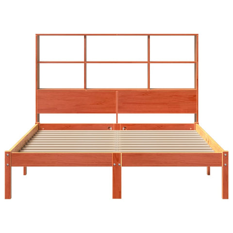 vidaXL Bookcase Bed without Mattress Wax Brown 160x200 cm Solid Wood Pine