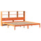 vidaXL Bookcase Bed without Mattress Wax Brown 180x200 cm Super King Solid Wood Pine