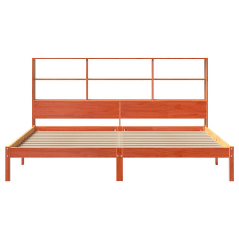 vidaXL Bookcase Bed without Mattress Wax Brown 180x200 cm Super King Solid Wood Pine