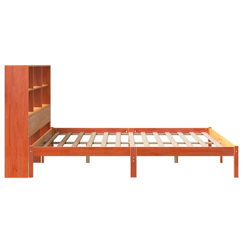vidaXL Bookcase Bed without Mattress Wax Brown 180x200 cm Super King Solid Wood Pine