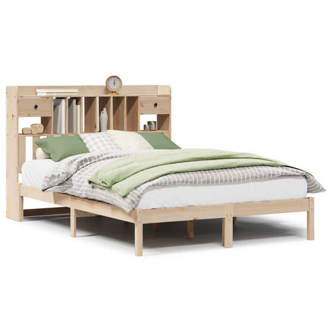 vidaXL Bookcase Bed without Mattress 140x190 cm Solid Wood Pine