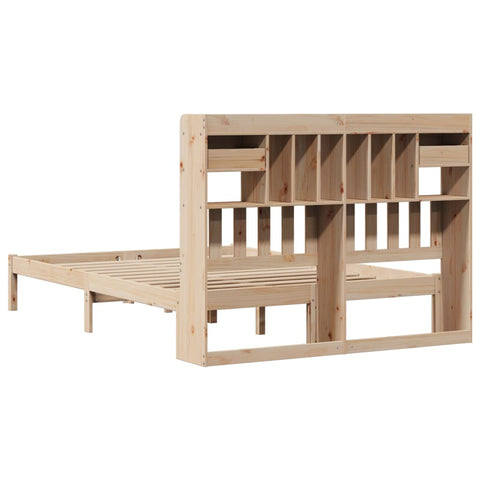 vidaXL Bookcase Bed without Mattress 140x190 cm Solid Wood Pine