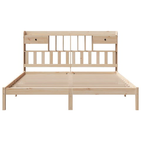 vidaXL Bookcase Bed without Mattress 180x200 cm Super King Solid Wood Pine