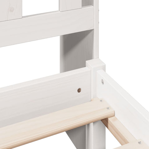 vidaXL Bookcase Bed without Mattress White 180x200 cm Super King Solid Wood Pine