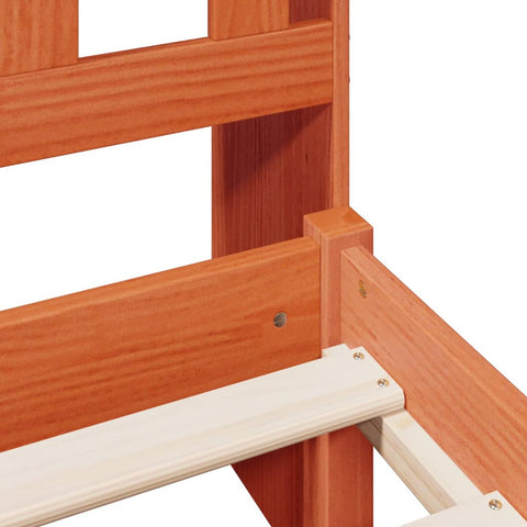 vidaXL Bookcase Bed without Mattress Wax Brown 100x200 cm Solid Wood Pine