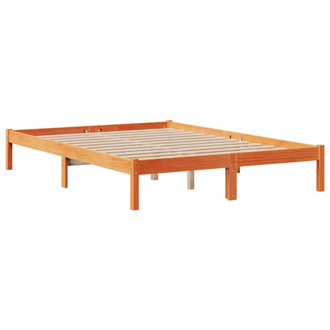 vidaXL Bookcase Bed without Mattress Wax Brown 160x200 cm Solid Wood Pine