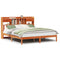 vidaXL Bookcase Bed without Mattress Wax Brown 200x200 cm Solid Wood Pine