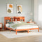 vidaXL Bookcase Bed without Mattress Wax Brown 200x200 cm Solid Wood Pine