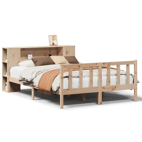 vidaXL Bookcase Bed without Mattress 120x190 cm Small Double Solid Wood Pine