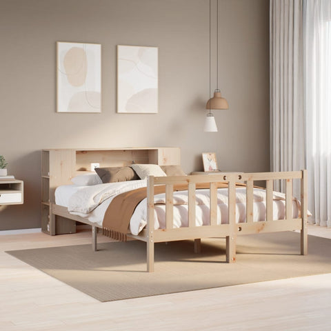 vidaXL Bookcase Bed without Mattress 120x190 cm Small Double Solid Wood Pine