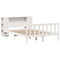 vidaXL Bookcase Bed without Mattress White 120x190 cm Small Double Solid Wood Pine