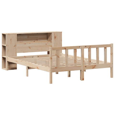 vidaXL Bookcase Bed without Mattress 135x190 cm Double Solid Wood Pine