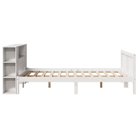 vidaXL Bookcase Bed without Mattress White 140x190 cm Solid Wood Pine