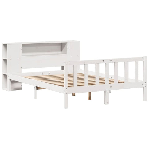 vidaXL Bookcase Bed without Mattress White 140x200 cm Solid Wood Pine