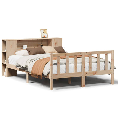 vidaXL Bookcase Bed without Mattress 150x200 cm King Solid Wood Pine