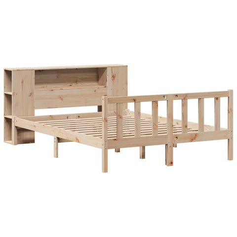 vidaXL Bookcase Bed without Mattress 150x200 cm King Solid Wood Pine
