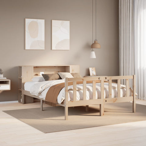 vidaXL Bookcase Bed without Mattress 150x200 cm King Solid Wood Pine