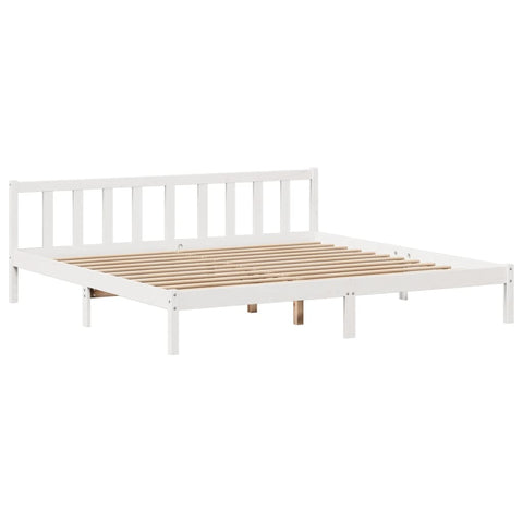 vidaXL Bookcase Bed without Mattress White 200x200 cm Solid Wood Pine