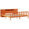 vidaXL Bookcase Bed without Mattress Wax Brown 180x200 cm Super King Solid Wood Pine