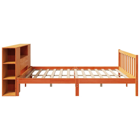 vidaXL Bookcase Bed without Mattress Wax Brown 180x200 cm Super King Solid Wood Pine