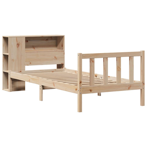 vidaXL Bookcase Bed without Mattress 75x190 cm Small Single Solid Wood Pine