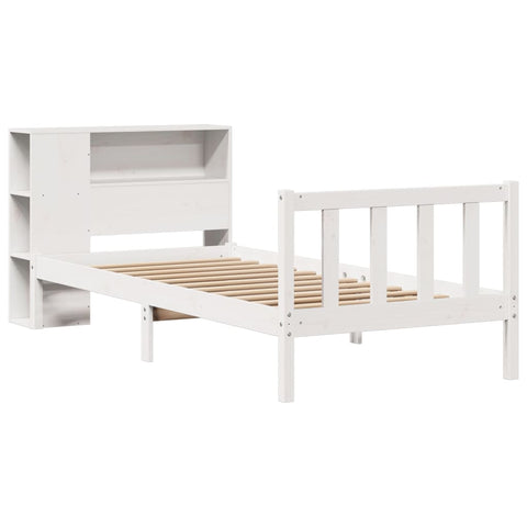vidaXL Bookcase Bed without Mattress White 75x190 cm Small Single Solid Wood Pine