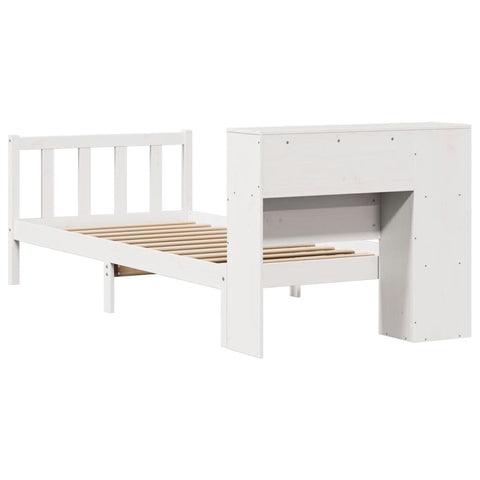 vidaXL Bookcase Bed without Mattress White 75x190 cm Small Single Solid Wood Pine
