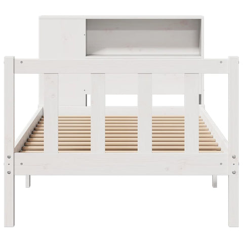 vidaXL Bookcase Bed without Mattress White 90x190 cm Single Solid Wood Pine