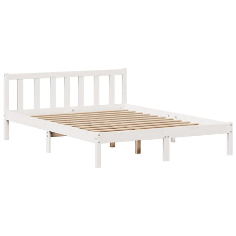 vidaXL Bookcase Bed without Mattress White 120x190 cm Small Double Solid Wood Pine