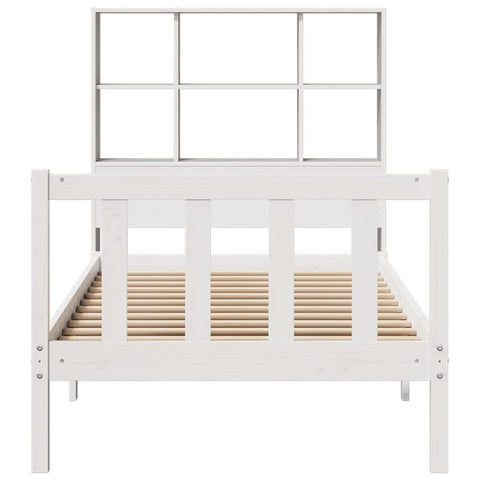 vidaXL Bookcase Bed without Mattress White 90x200 cm Solid Wood Pine