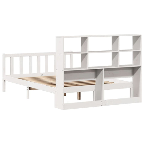 vidaXL Bookcase Bed without Mattress White 140x200 cm Solid Wood Pine
