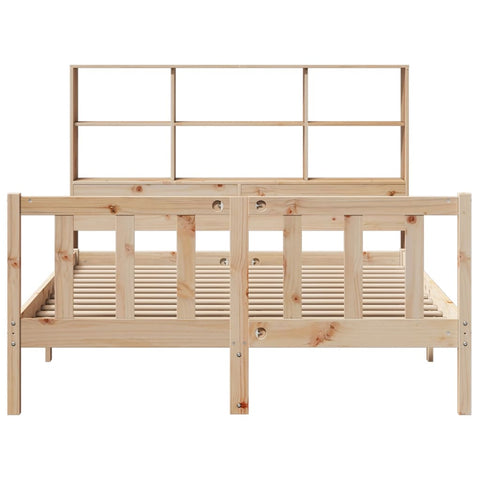vidaXL Bookcase Bed without Mattress 150x200 cm King Size Solid Wood Pine