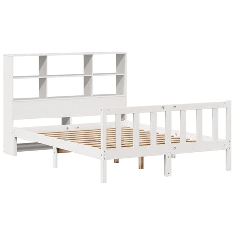 vidaXL Bookcase Bed without Mattress White 160x200 cm Solid Wood Pine